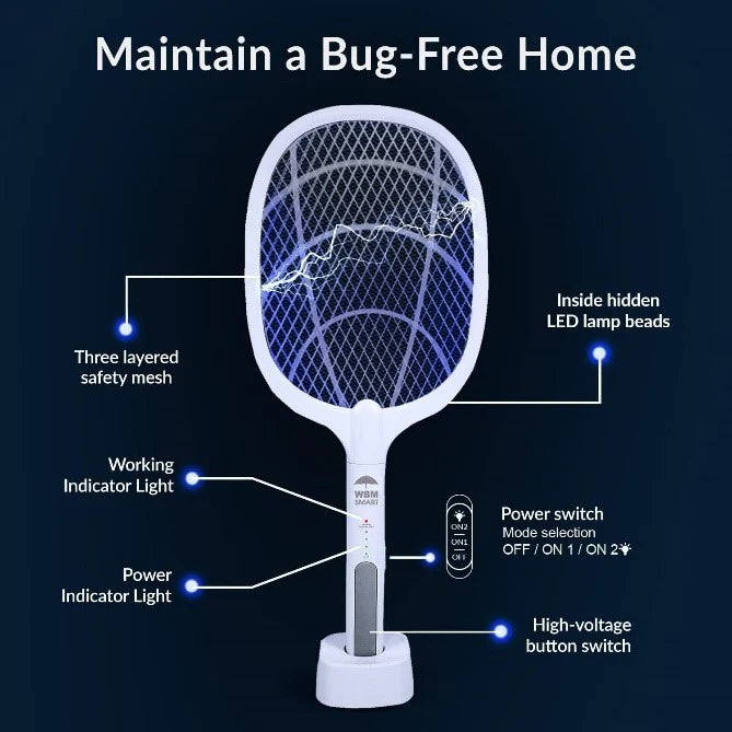 2 in 1 Electric Mosquito Killer Racket