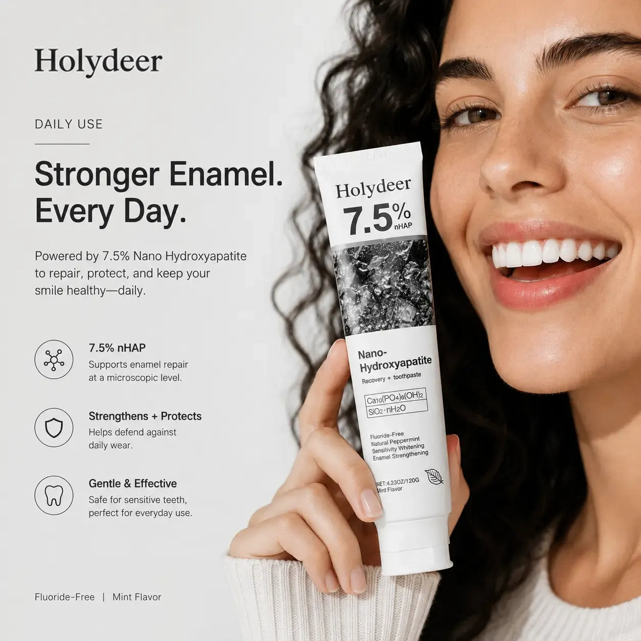Holydeer 7.5% Nano-Hydroxyapatite Toothpaste [Buy 1 get 1 Free]